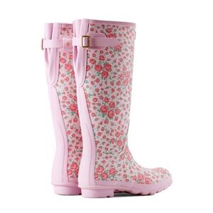 HUNTERxLOVESHACKFANCY Pink Floral Patterned Rain Boots